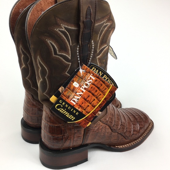 Dan Post Cowboy Certified Kingsly Caiman Square Toe Black Boot